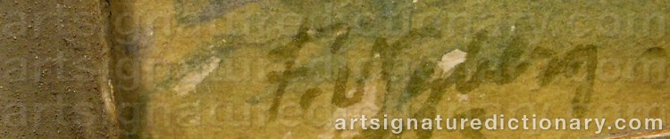 Authentic signature by Frans NYBERG on  artwork