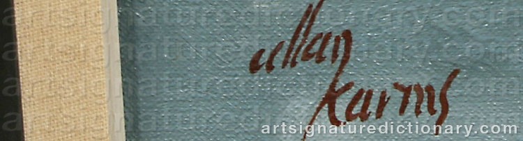 Authentic signature by Allan KARMS on  artwork