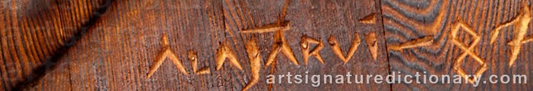 Authentic signature by Erkki ALAJÄRVI on  artwork