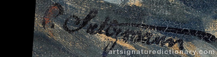 Authentic signature by Carl SALTZMANN on  artwork