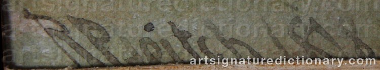 Authentic signature by Richard Principal LEITCH on  artwork