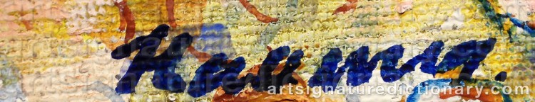 Authentic signature by Erik HAAMER on Painting/Watercolour artwork