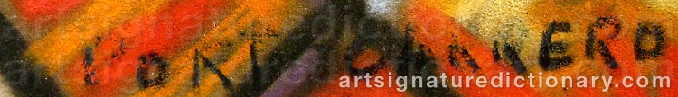 Authentic signature by René PORTOCARRERO on artwork