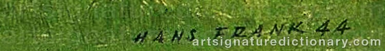 Authentic signature by Hans FRANK on  artwork