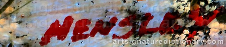 Authentic signature by Jackson Morey HENSLEY on Painting/Watercolour artwork