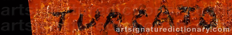 Authentic signature by Giulio TURCATO on artwork