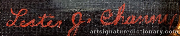 Authentic signature by Lester Joseph CHANEY on  artwork