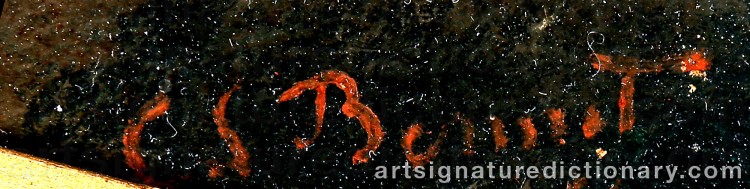 Authentic signature by Carl Stephan BENNET on artwork