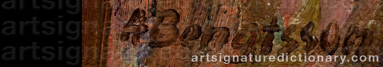 Authentic signature by Anton BENGTSSON on artwork