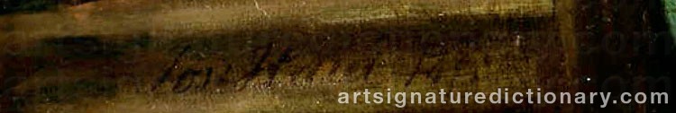Authentic signature by Josef HAIER on  artwork
