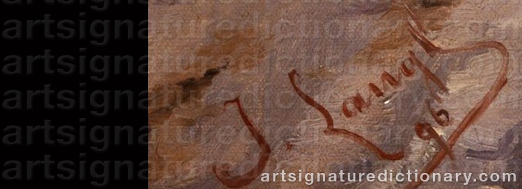Authentic signature by Josef LANGL on artwork
