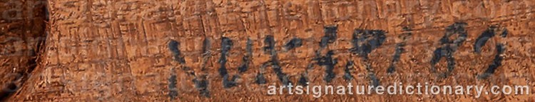 Authentic signature by Pirkko NUKARI on artwork