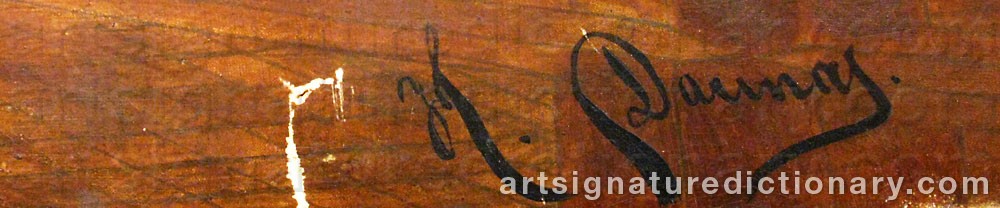 Authentic signature by Hermenegildo DAUNAS on  artwork