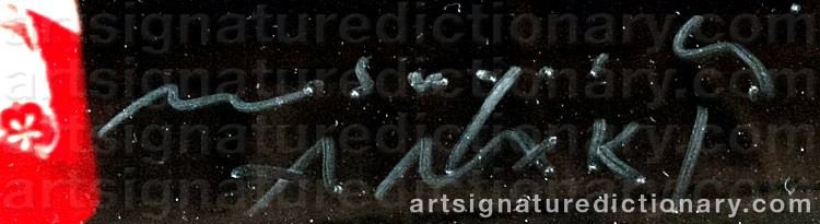 Authentic signature by Araki NOBUYOSHI on  artwork