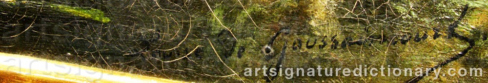Authentic signature by Louise De GOUSSAINCOURT DE GAUVAIN on  artwork