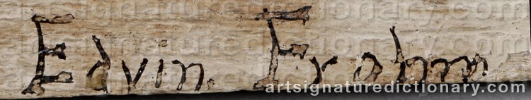 Authentic signature by Edvin FROHM on  artwork