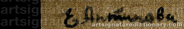 Authentic signature by Eugenia ANTIPOVA on artwork