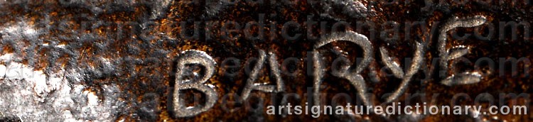 Authentic signature by Alfred BARYE on  artwork