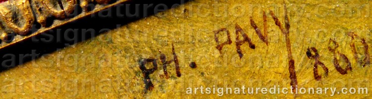 Authentic signature by Philippe PAVY on artwork