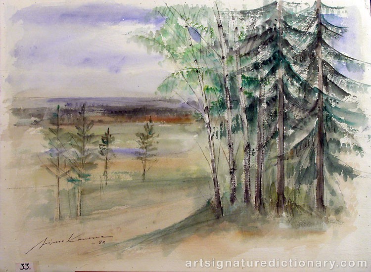 Close-up details showing Aimo KANERVA signature forgery characteristics