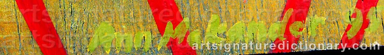 Authentic signature by Ann MAKANDER on artwork