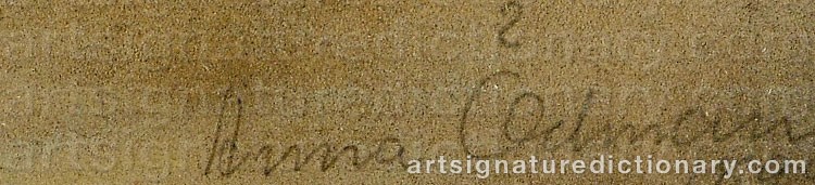 Authentic signature by Anna ÖDMAN on Drawing/Graphic/Print artwork