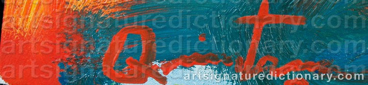 Authentic signature by Juan Carlos QVINTANA on artwork