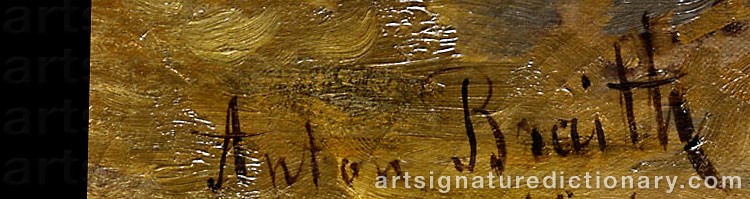Authentic signature by Anton BRAITH on  artwork