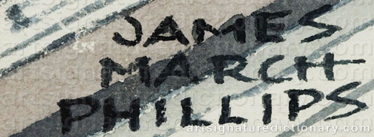 Authentic signature by James March PHILLIPS on Painting/Watercolour artwork