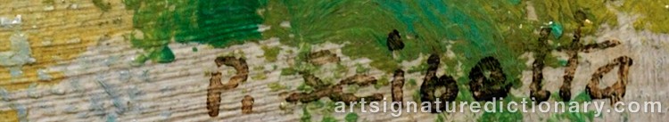 Authentic signature by Pascal ‘Pat’ SCIBETTA on  artwork