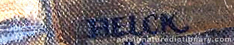 Authentic signature by Peter HELCK on  artwork