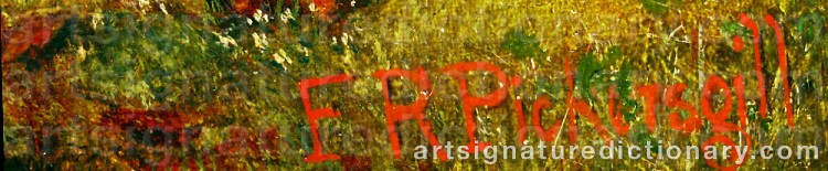 Authentic signature by Frederick Richard PICKERSGILL on  artwork