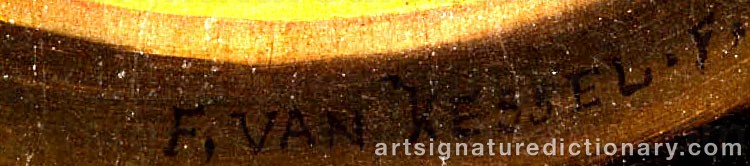 Authentic signature by Ferdinand Van KESSEL on  artwork