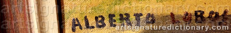 Authentic signature by Alberto LOBOS on  artwork