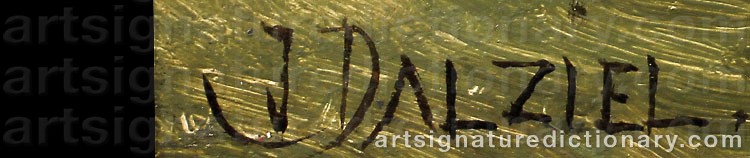 Authentic signature by James B. DALZIEL on  artwork