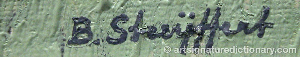 Authentic signature by Brita STREIJFFERT on  artwork