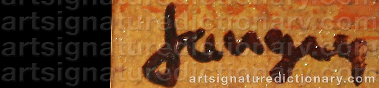 Authentic signature by Daniel JAUGE on  artwork