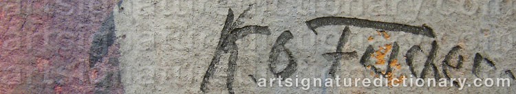 Authentic signature by K. O. FISCHER on  artwork