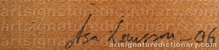 Authentic signature by Åsa LARSSON on  artwork