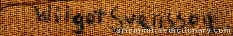 Authentic signature by Wilgot SVENSSON on  artwork