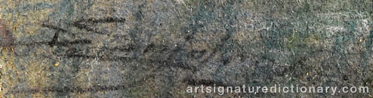 Authentic signature by Delphin ENJOLRAS on  artwork