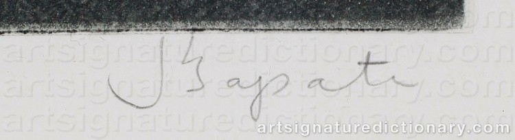 Authentic signature by Julio ZAPATA on Drawing/Graphic/Print artwork