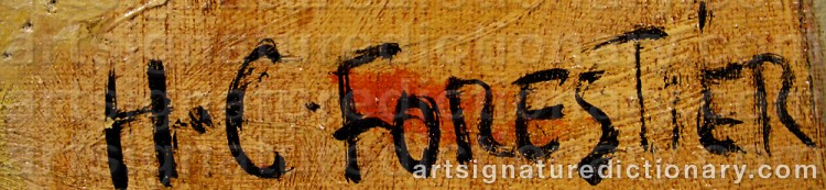 Authentic signature by Henri Claude FORESTIER on  artwork