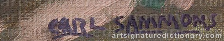 Authentic signature by Carl SAMMONS on Painting/Watercolour artwork