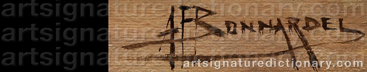 Authentic signature by Alexandre François BONNARDEL on  artwork