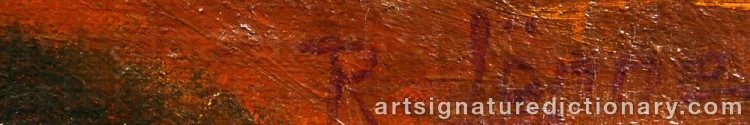 Authentic signature by Rudolf LÖNNE on  artwork