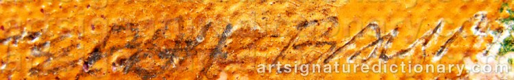 Authentic signature by Jebah BAUM on artwork