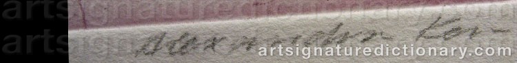Authentic signature by Alexandra KERN on  artwork