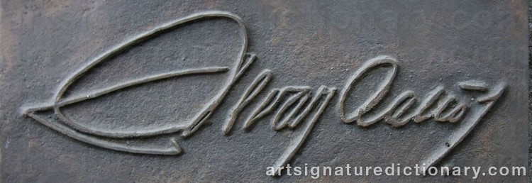 Authentic signature by Alvar AALTO on Sculpture artwork