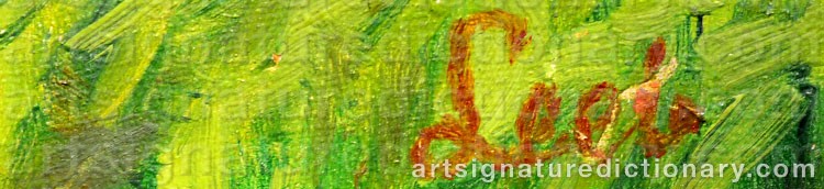 Authentic signature by Valdemar ‘Leeb’ LEEB LUNDBERG on  artwork